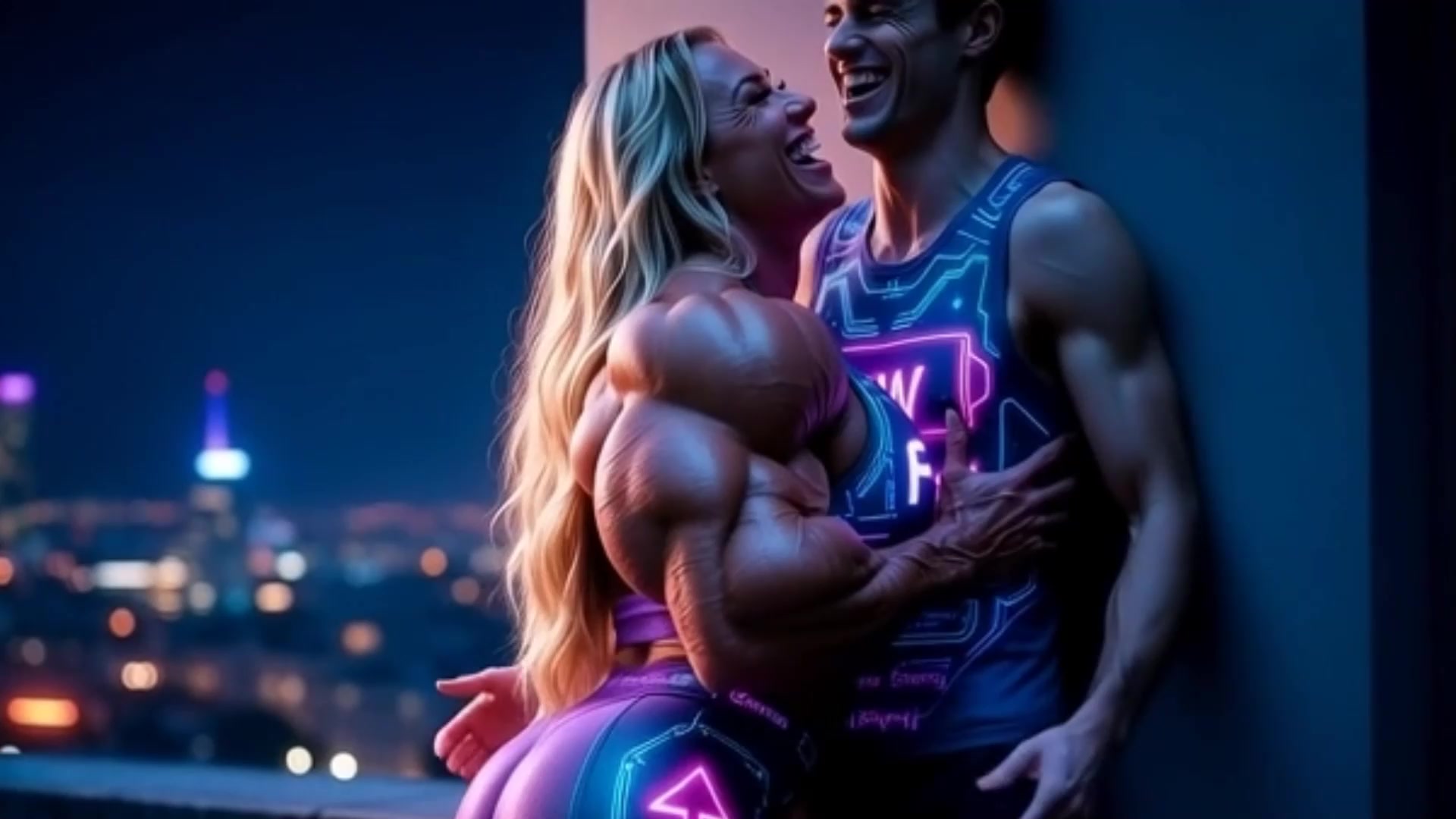 She Crushes him, Then recharges him💪❤️ #womanpower #strongwoman #muscularwoman