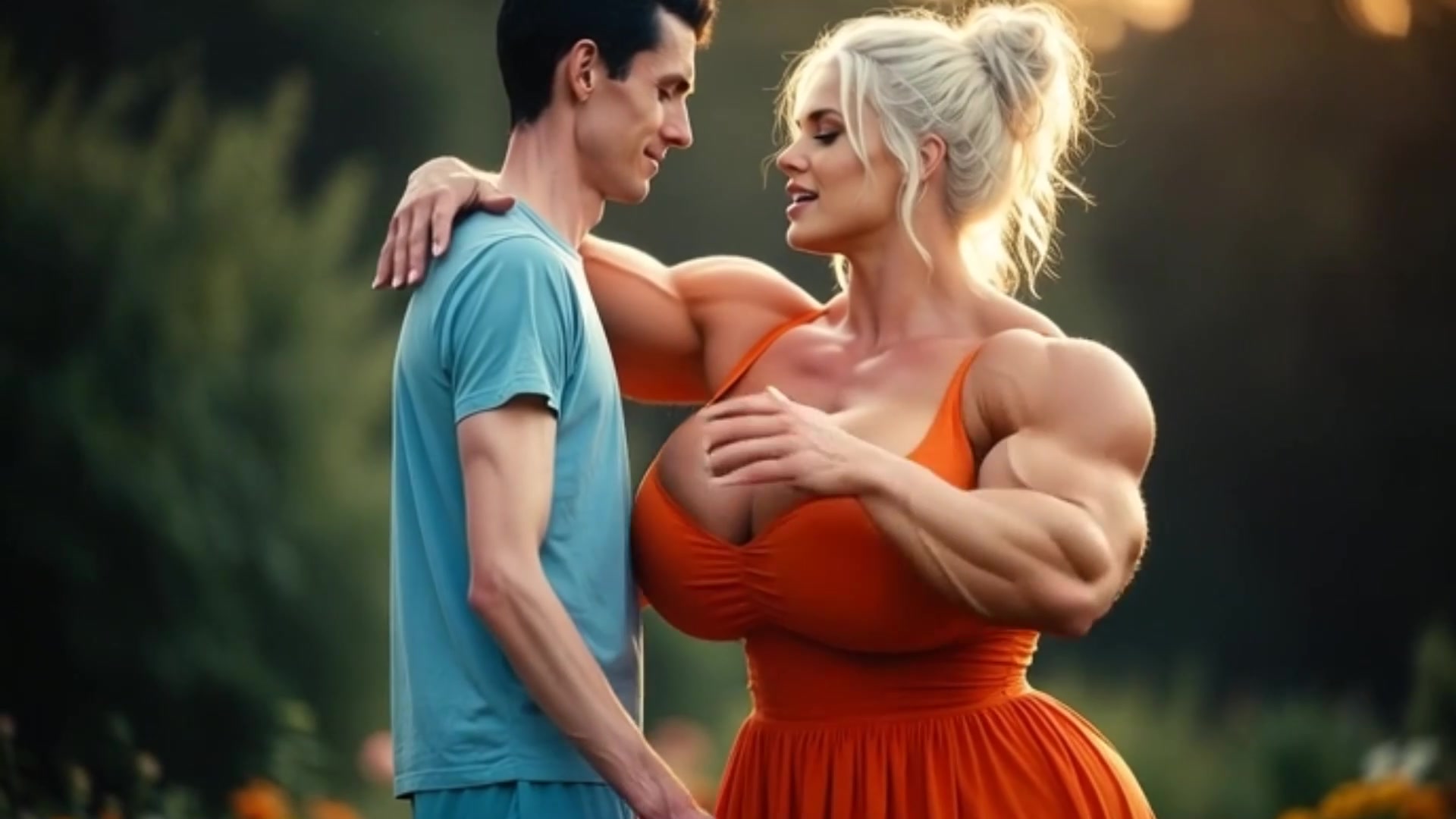 Her Strength Leaves Him Speechless #womanstrength #powerfulwoman #muscularwoman #liftcarry