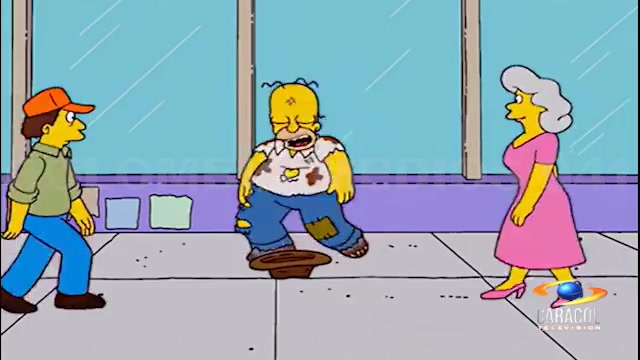 Los Simpsons - Homero Cantando en la Calle como Vagabundo - Español Latino - Caracol TV