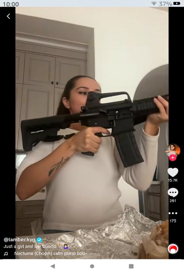 REBE GIVN A AR15 SINCE SHE IS SO COOL IN T LAST PT OF HR VID