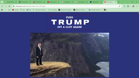 Push Trump Off A Cliff Again! - Gameplay Online Politics Comedy Point and click 