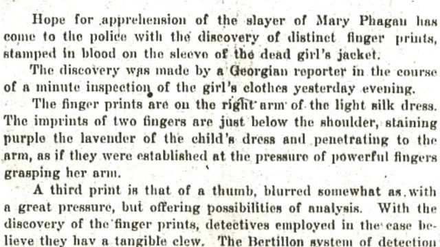 Tuesday, 29th April 1913 Slayer's Handprint Left On Arm Of Girl