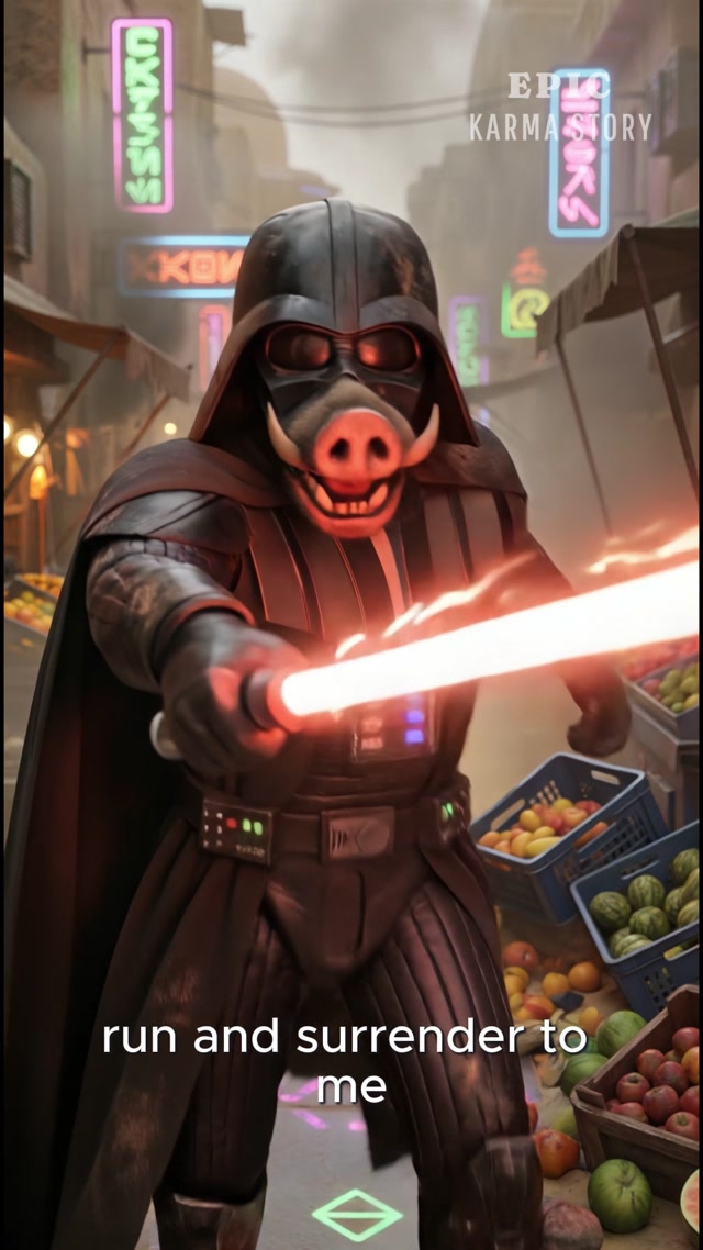 Star Wars! Darth Vader's humiliating defeat by Luke Jedi #starwars #lightsaber #slapstick #comedy 
