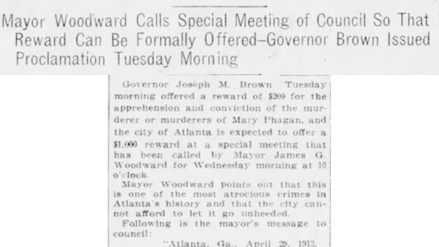 Tuesday 29th April 1913 State Offers 200 Reward City Will Follow With 1000 For Mary Phagans Murderer The Atlanta Journal