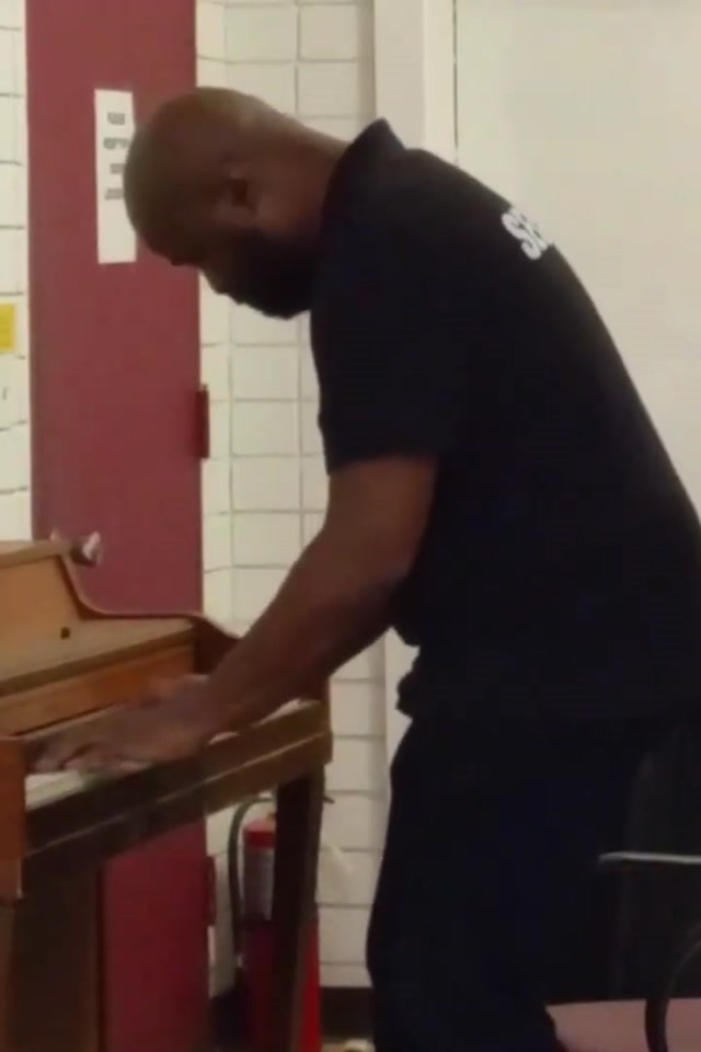 Playing some blues at work.