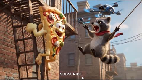 Robo-Raccoon vs Pizza Monster 🍕🤖 | Funny Kids 3D Animation | Part 3