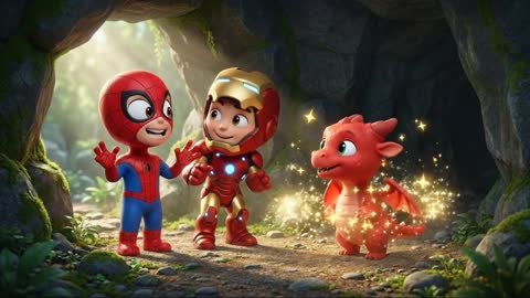 Spider-Kid & Iron-Kid 🕷️🦾 vs Friendly Dragon 🐉 | Kids Superhero Adventure | Cartoon Story