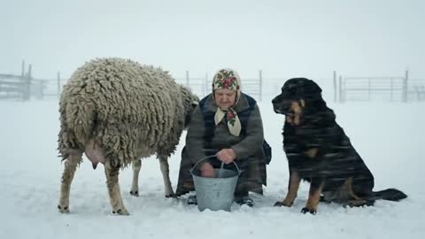 –75°C Blizzard_ 87-Year-Old Grandma & Black Tibetan Mastiff Save Sheep, Fireline vs Wolves
