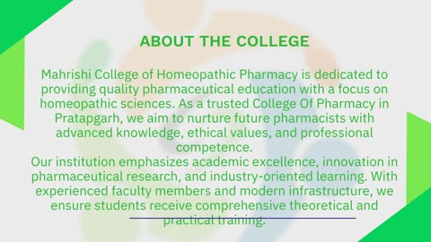 College Of Pharmacy in Pratapgarh – Mahrishi College of Pharmacy
