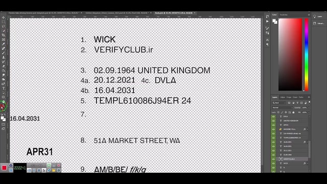 United Kingdom driving License Photoshop Template | Instant download