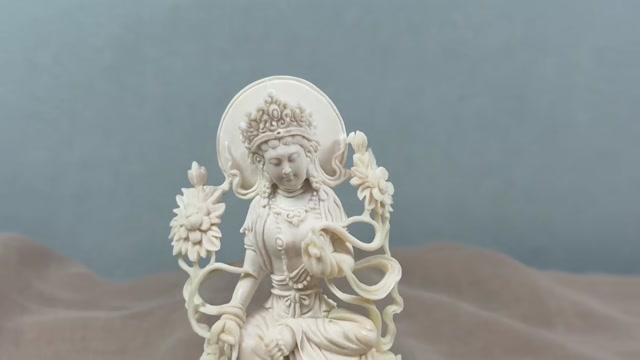 Mammoth ivory carving of Green Tara