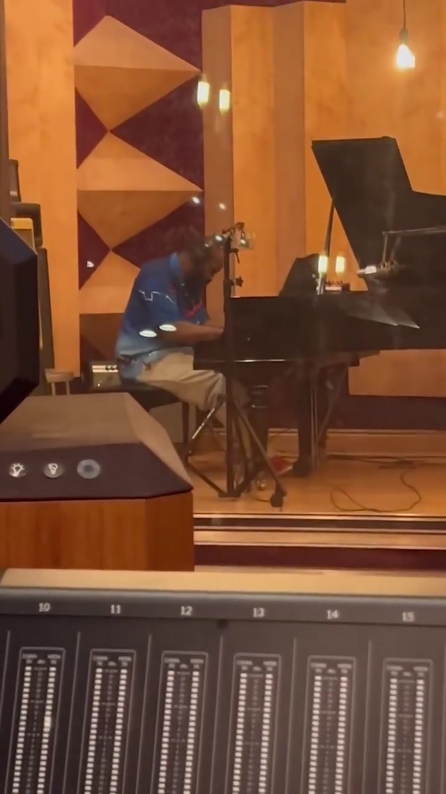 Testing the piano at the studio...