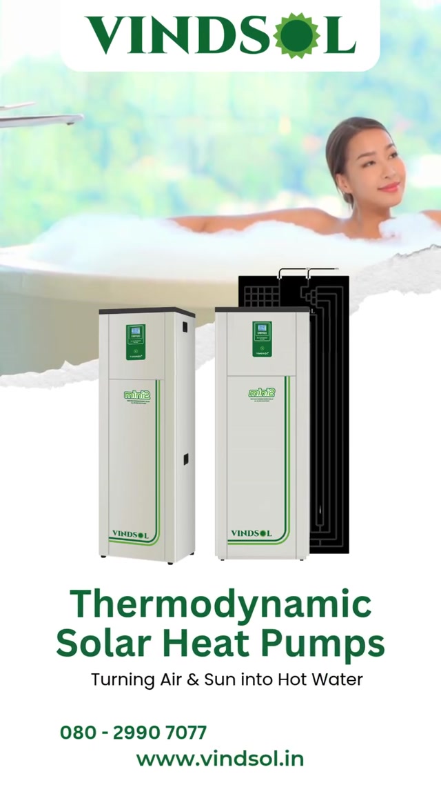 Turn the power of air and sunlight into endless hot water with Vindsol Thermodynamic Solar Heat Pumps.
