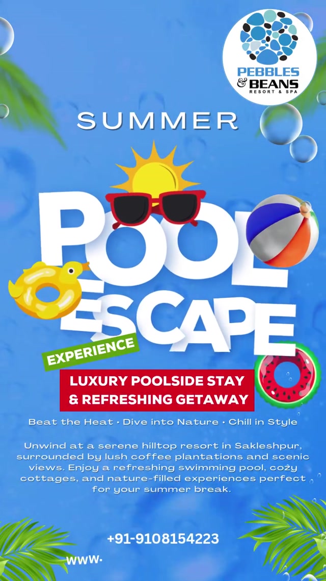 Escape the heat and dive into pure relaxation at 𝐏𝐞𝐛𝐛𝐥𝐞𝐬 & 𝐁𝐞𝐚𝐧𝐬 𝐑𝐞𝐬𝐨𝐫𝐭 & 𝐒𝐩𝐚