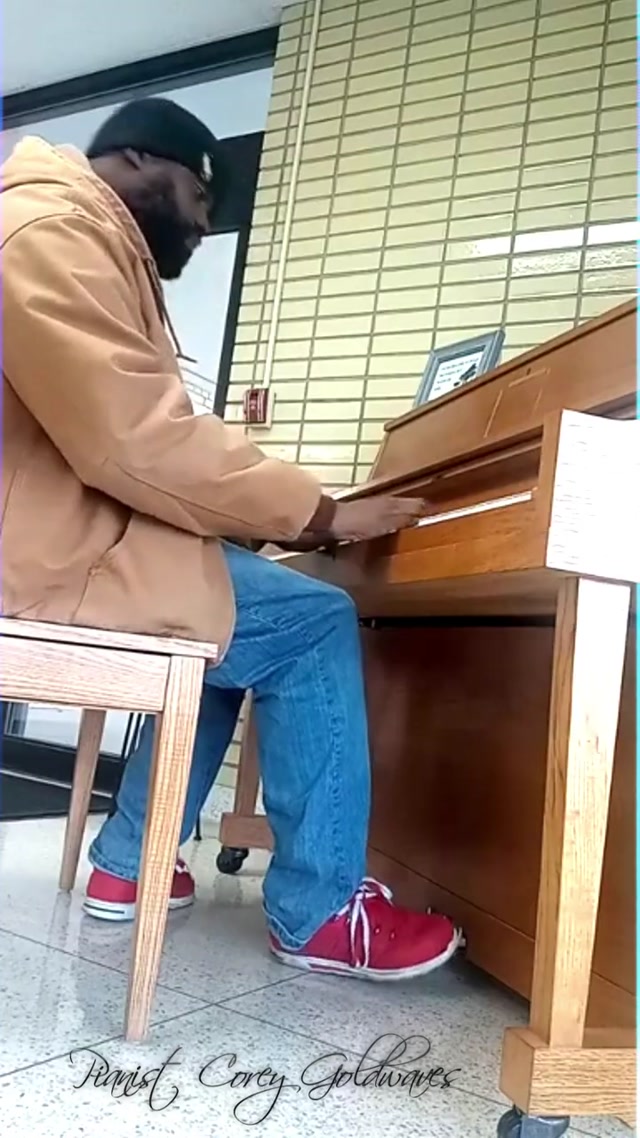 Playing at a different food pantry.