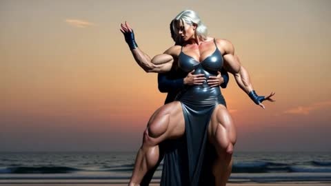 Tall Goddess Seductively  forces his Surrender