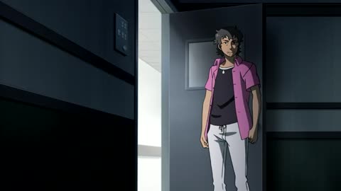 Eureka Seven AO Episode 15-Gazelle talks with Ao-Gazelle says to Ao: "I've been thinking about something. Seems like this is all connected to your mom."