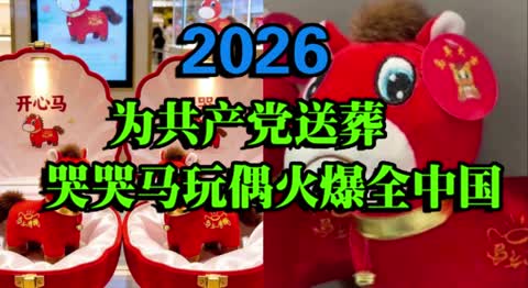 2026为共产党送葬，哭哭马玩偶火爆全中国