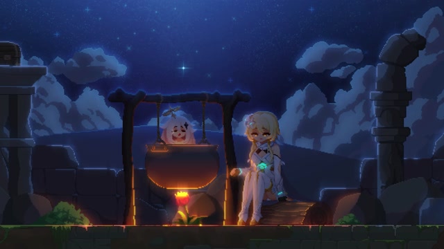 genshin-impact-paimon-night-camp-live-wallpaper-wallsflow-com