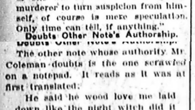 Tuesday 29th April 1913 Investigators Search Clues in Strange Phrases of Bizarre Notes