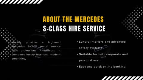 Mercedes S-Class Hire in Prague