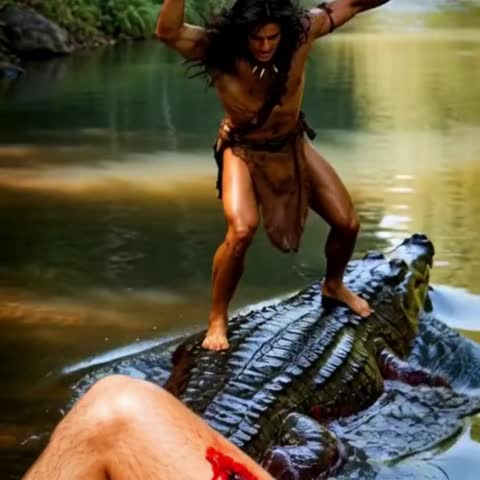 TARZAN VS CROCODILE