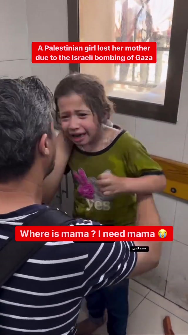 Little Palestine Child Cries For her mom-Oct 19-2023