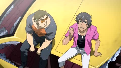 Eureka Seven AO Episode 2-Gazelle, alongside Pippo, is rescued and picked up by Han Juno