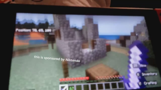 Me playing Minecraft and showing the Nintendo switch 