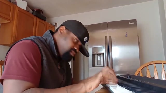 Playing in the kitchen.