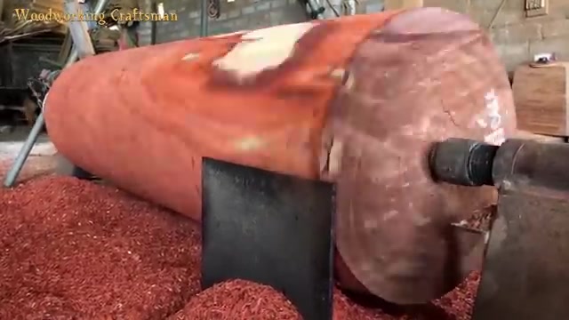 Woodworking Large Extremely Dangerous | Giant Woodturning | Skills Working With Giant RED Wood Lathe
