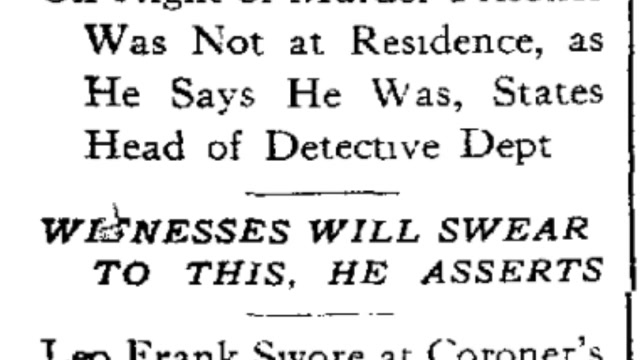 Saturday, 24th May 1913 Frank Not Home Hours on Saturday Declares Lanford