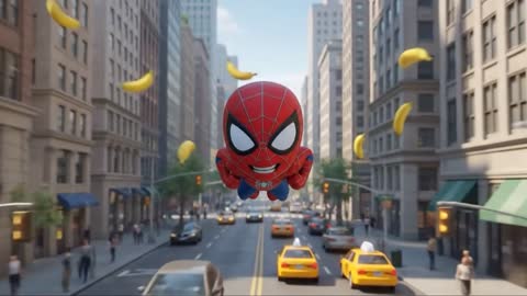 “Spidey vs Banana Bot! | Funny Kids Adventure 3 Minutes | Spider-Man Animated Story”