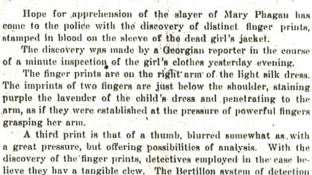 Tuesday, April 29, 1913: Slayer’s Bloody Handprint Found on Girl’s Arm