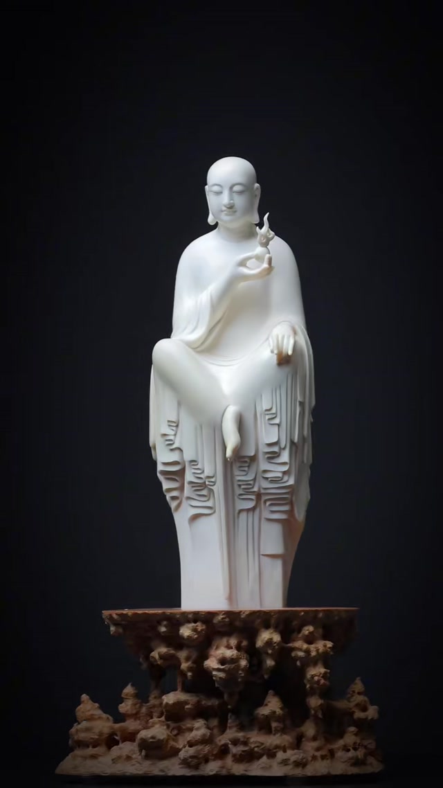 (A) Ksitigarbha Bodhisattva | Mammoth Ivory Carving
