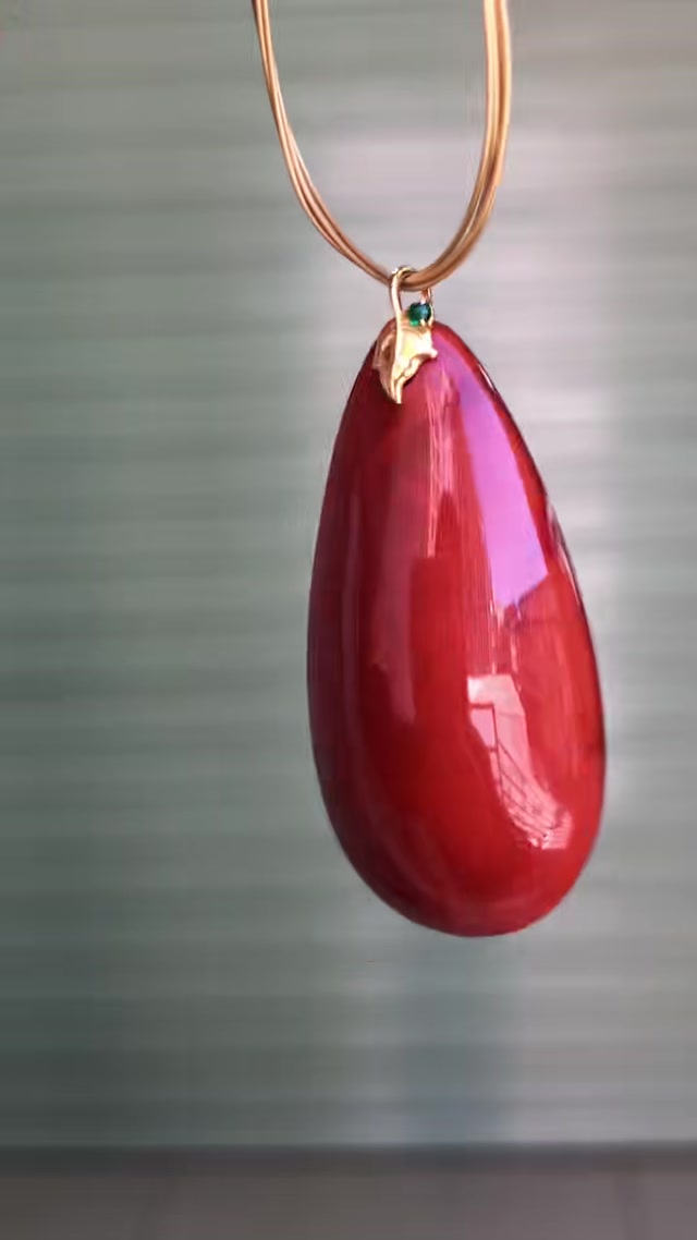 Southern Red Agate Teardrop Pendant