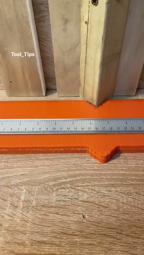 Woodworker Using a Contour Gauge to Trace Shapes onto a Wooden Plank