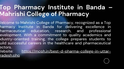 Top Pharmacy Institute in Allahabad – Mahrishi College of Pharmacy